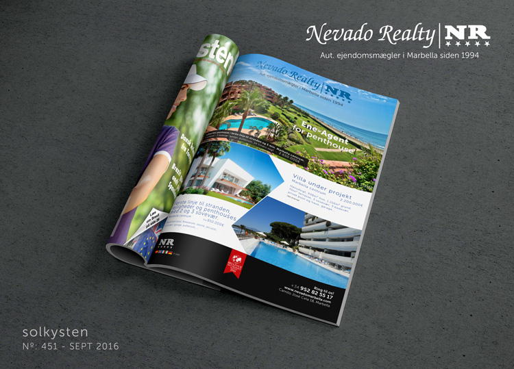 Nuevo anuncio Nevado Realty para revista inmobiliaria de la Costa del Sol Solkysten
