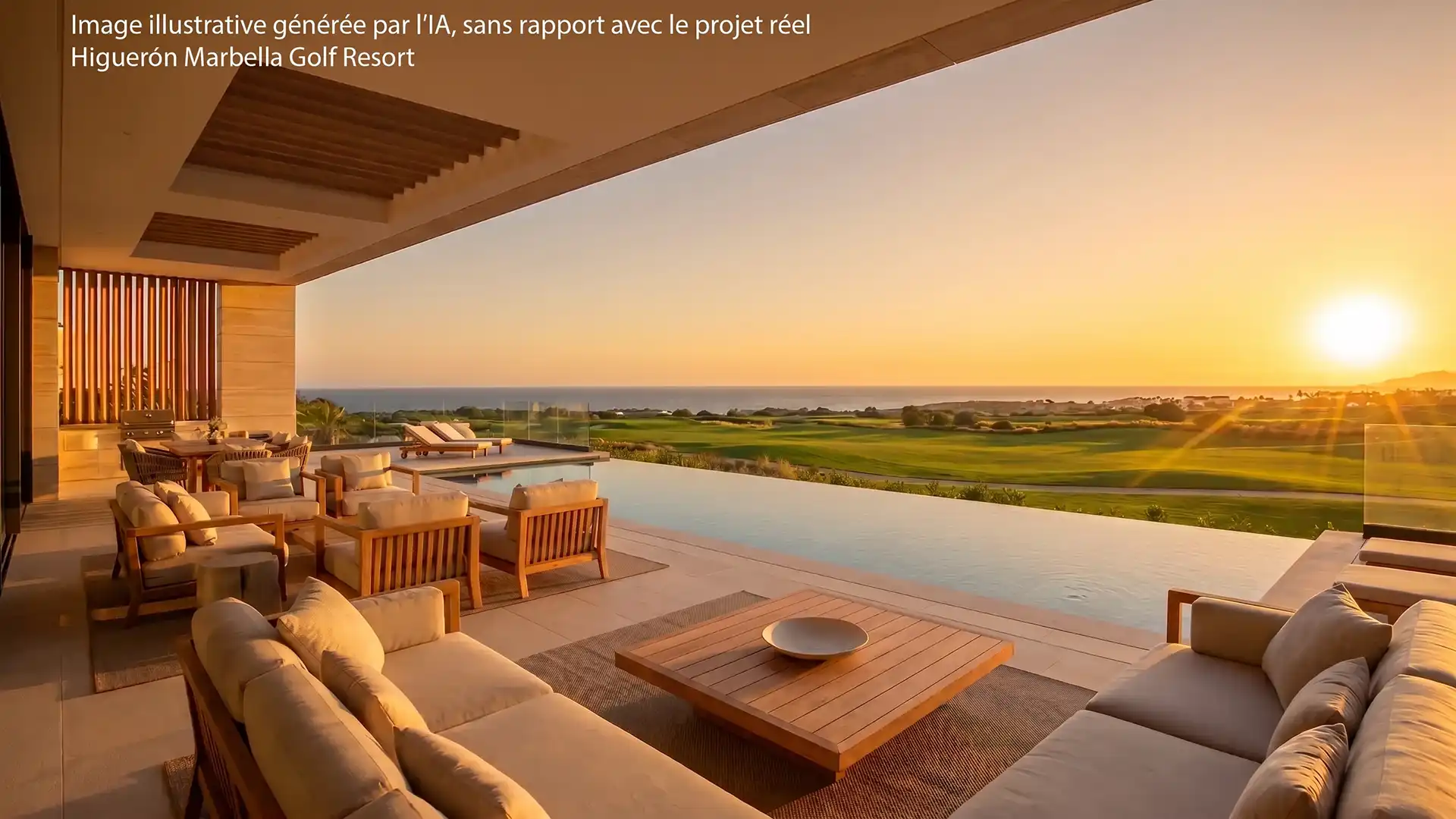 Villa située au Higueron Marbella Golf Resort, avec vue sur la mer et le parcours de golf